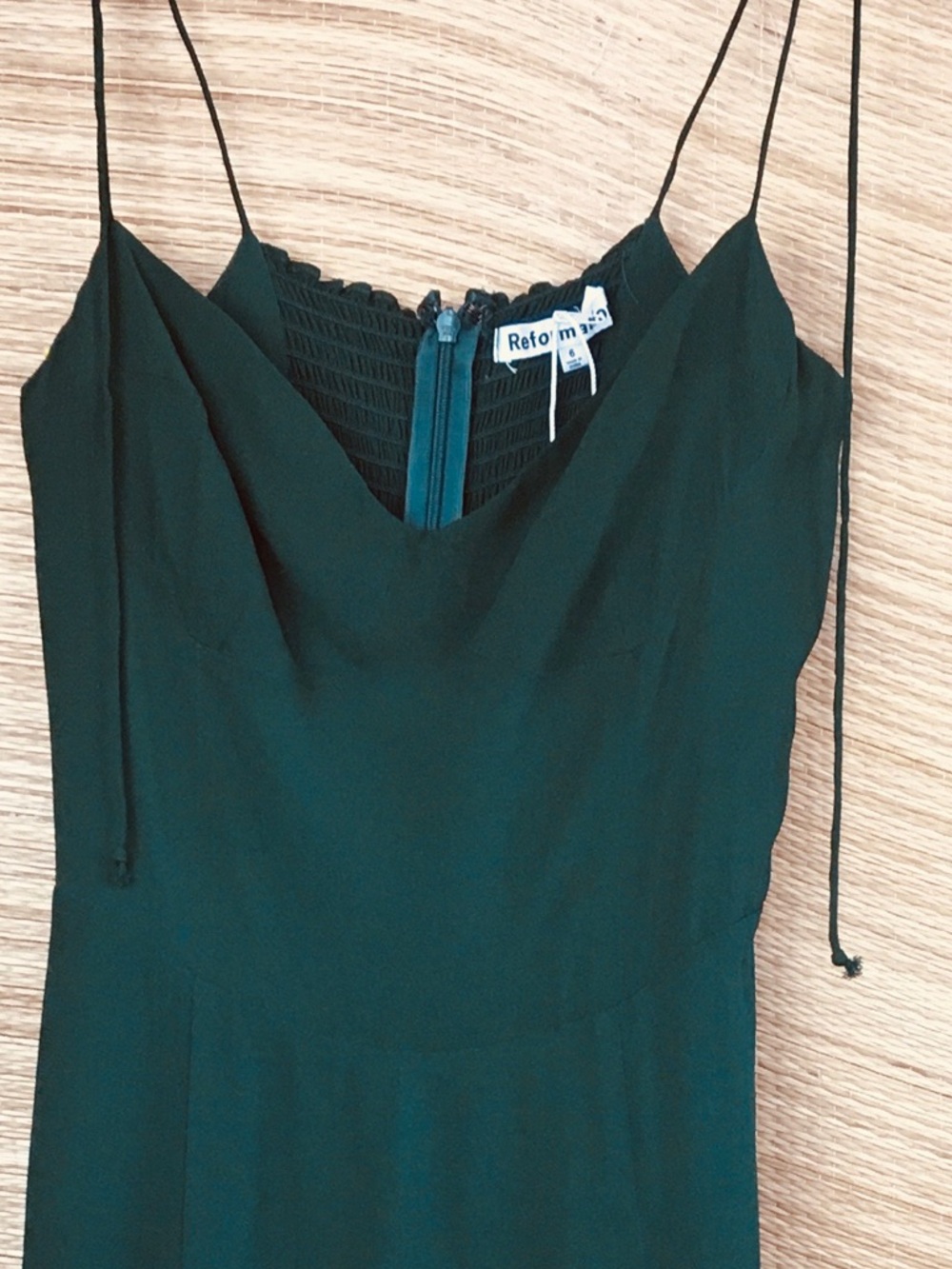 REFORMATION  NWOT Juliette Crepe Midi Dress In Emerald Size 6 - Picture 8 of 15